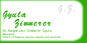 gyula zimmerer business card